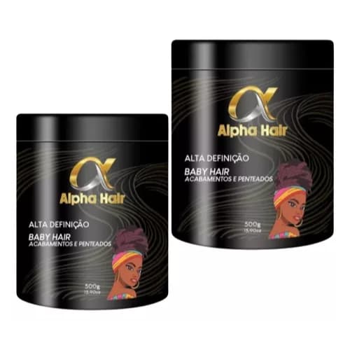 Kit 2un Pasta Modeladora ALPHA HAIR 500g  Para Acabamentos e Penteados Excelente Fixação