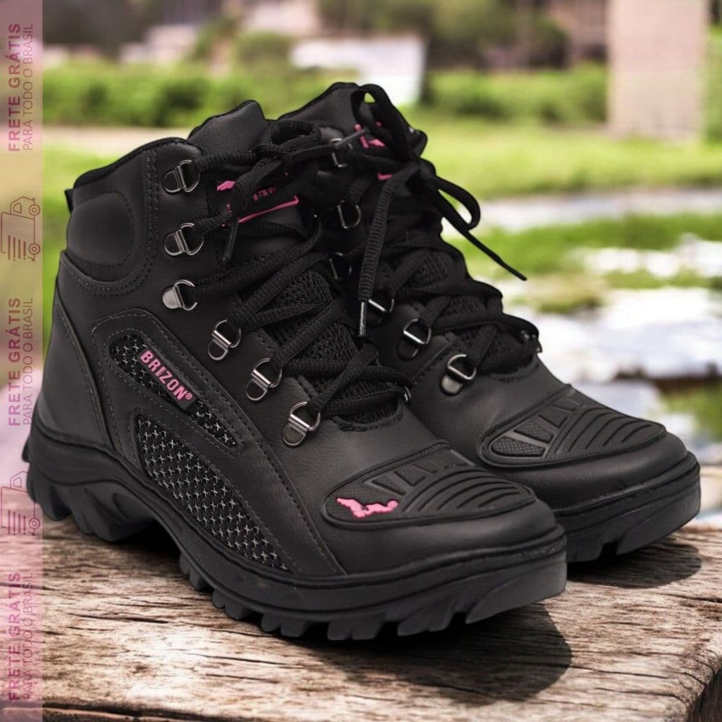 Bota Unissex Confortável Cano Alto Trilha - Bico Protetor, Sola Borracha Cores - Lançamento CAT