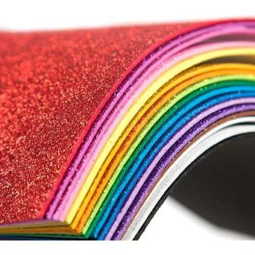 EVA COM GLITTER 40X60 DE 1.5 MM COM 5 FOLHAS.