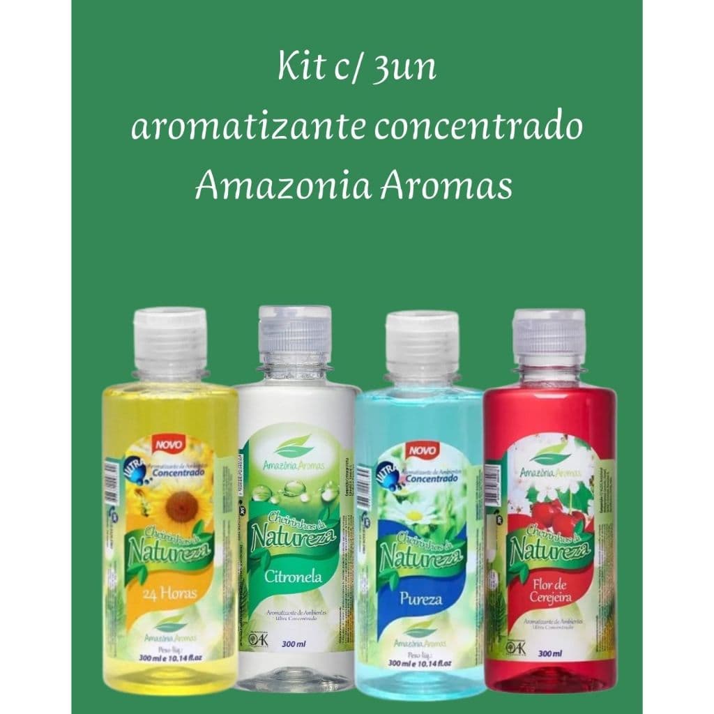 kitc/ 3un Aromatizante de ambientes concentrado Amazônia Aromas 300ml cada