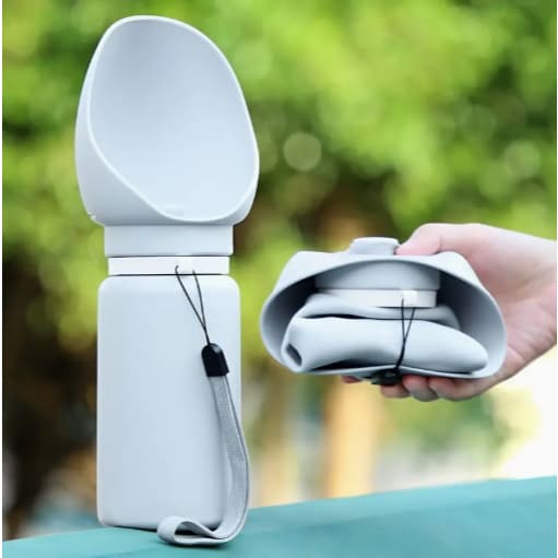 Bebedouro Portátil Dobrável Para Pets Silicone Viagem Passeio Caminhada Lazer 300ml Compacto Moderno