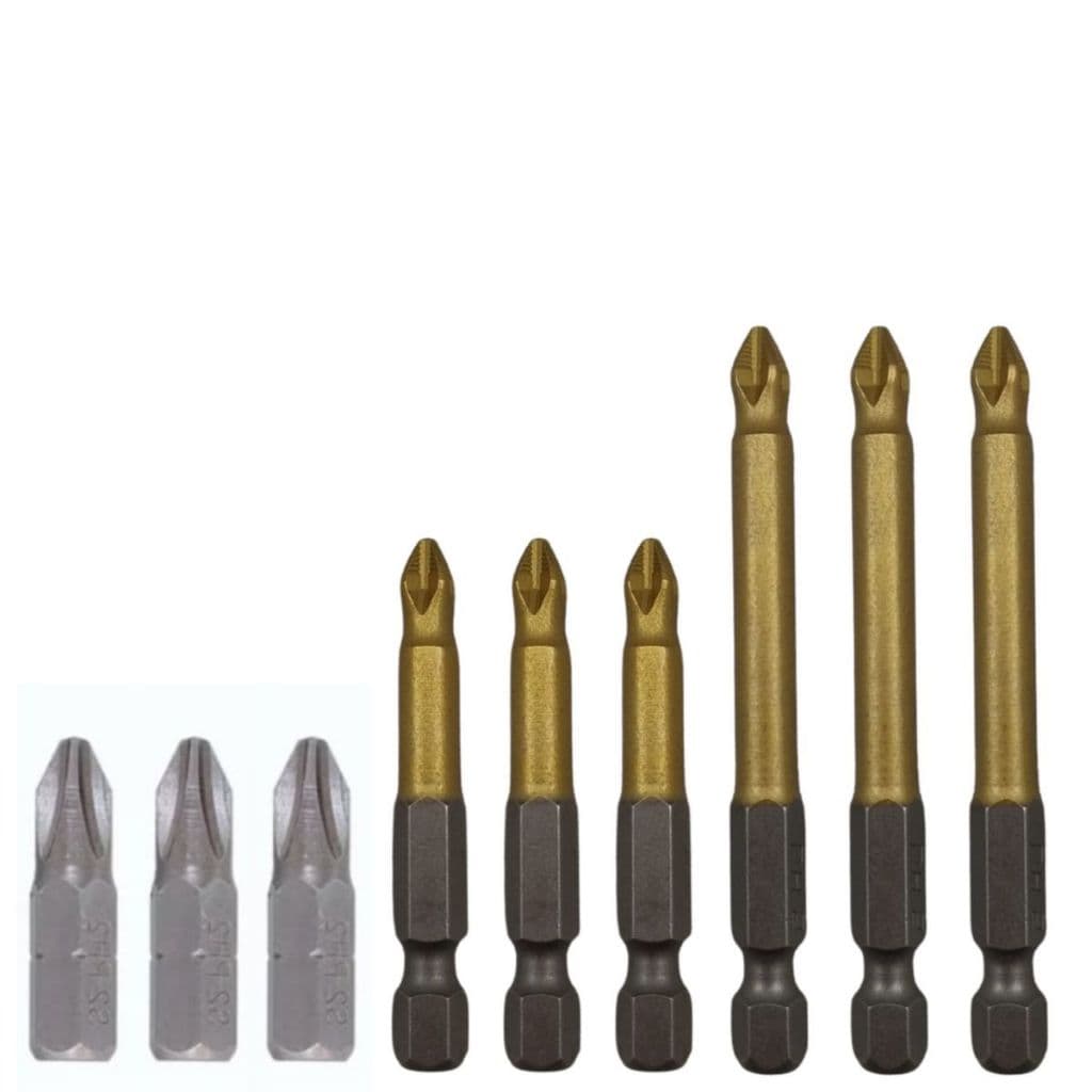 Conjunto Ponta Bits PH2 25mm + 50mm + 70mm Titânio Magnética Antiderrapante Kit 9 Peças Mercantil