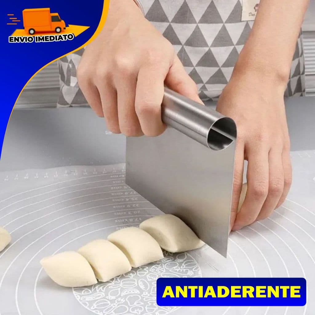 Espátula Tubular Inox Raspadora e Cortador Para Massas, Bolo, Legumes e Cozinha Multiuso