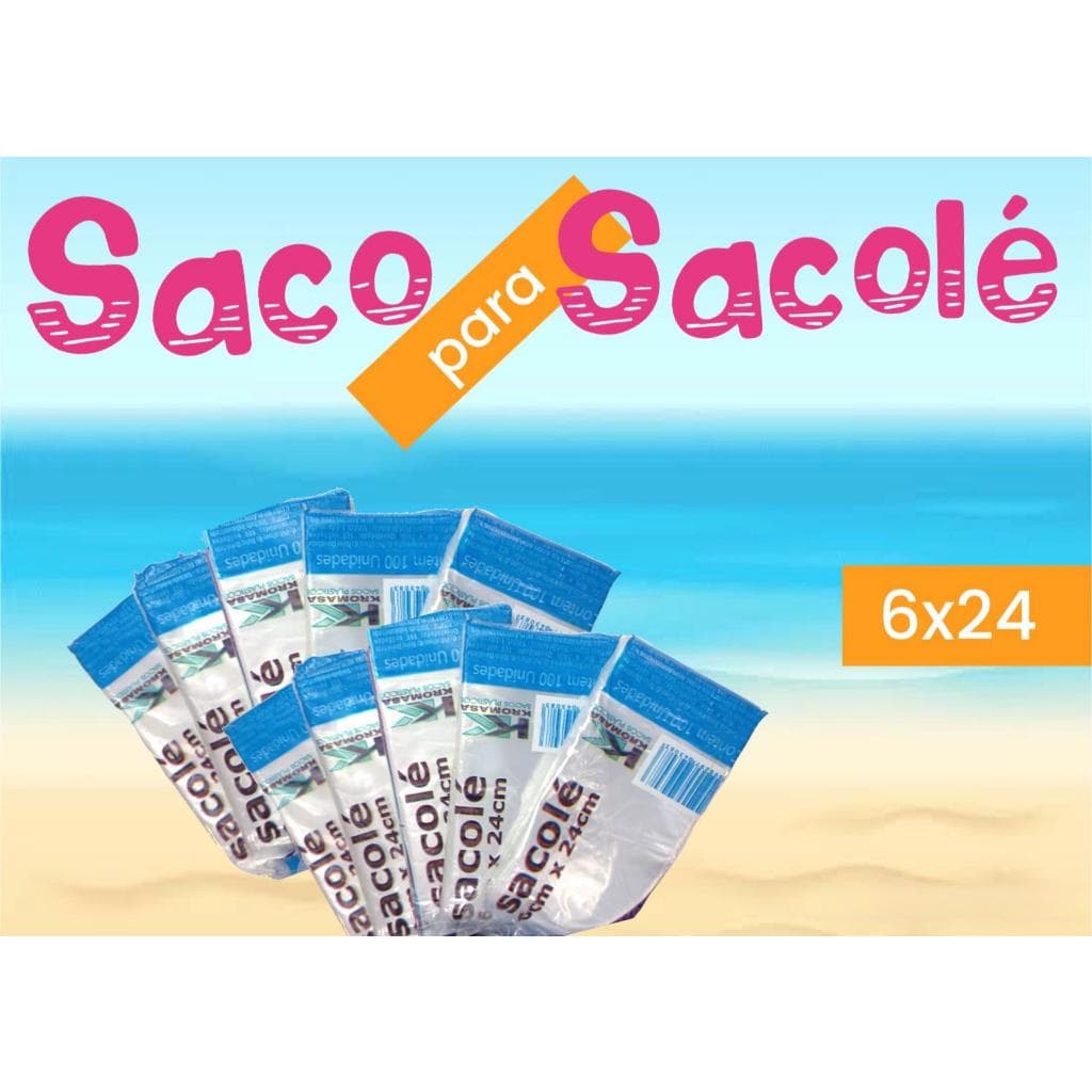 Saco Sacolé Geladinho Saquinho Chop Dindin Chup-chup  Dudu Dindin Suquinho  Flau Chup-chup 6 cm x 24 cm - Marca Kromasa