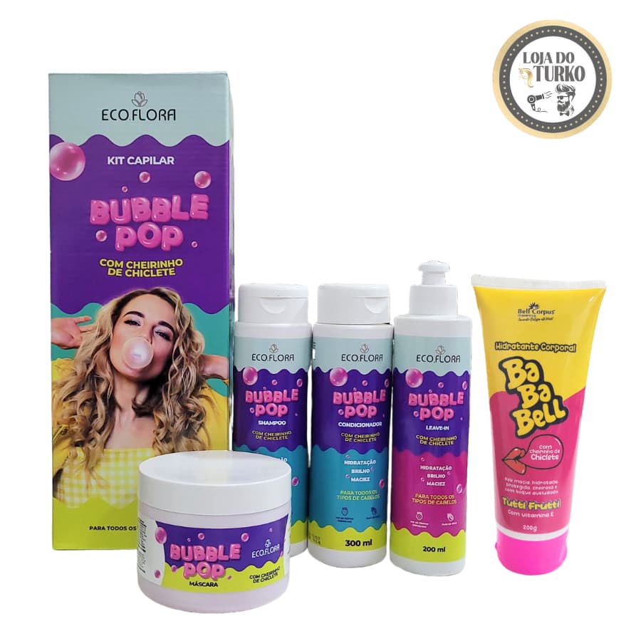 KIT CABELO E CORPO - KIT CAPILAR BUBBLE POP + HIDRATANTE CORPORAL BABABELL TUTTI FRUTTI