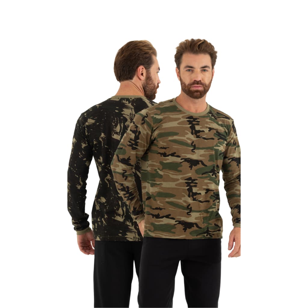 Camiseta Manga Longa Camuflada Unissex – Proteção no Inverno com Estilo Militar