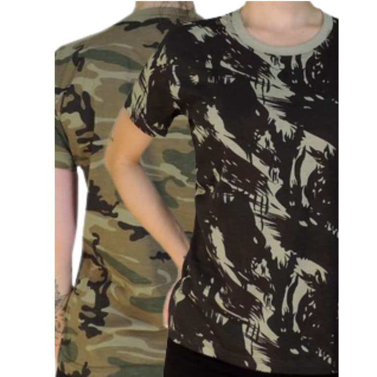 Kit 2 Babylook Feminina Camuflada – Estilo Exército Com Qualidade Máxima