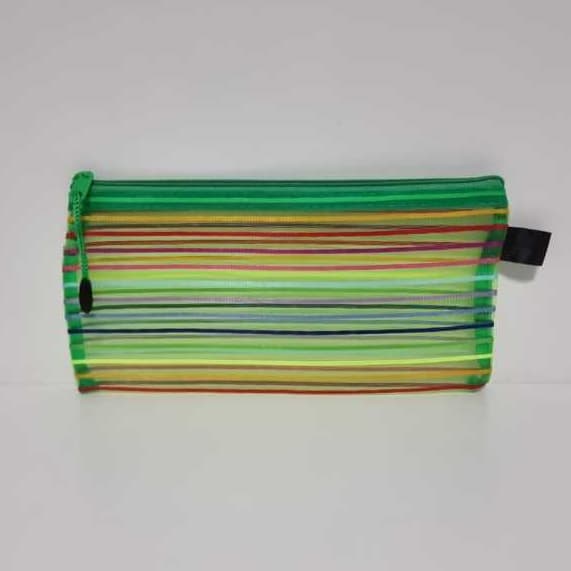 Estojo Multiuso Bolsinha Nylon Colorido Necessaire Porta Mascara Descartavel 13 x 23 cm