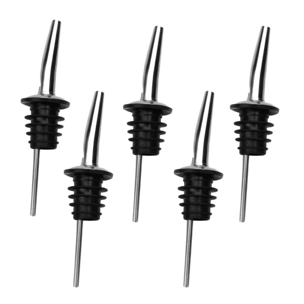 Kit 5 Bicos Dosador Inox Em Silicone Vinho Bebida Coquetel