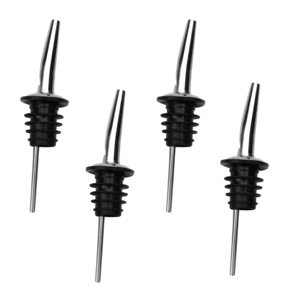 Kit 4 Bicos Dosador Inox Em Silicone Vinho Bebida Coquetel