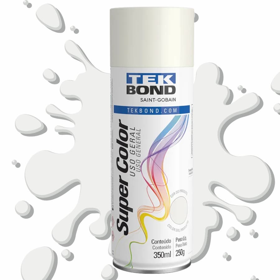 Tinta Spray Branco Brilhante 350ml - Tekbond