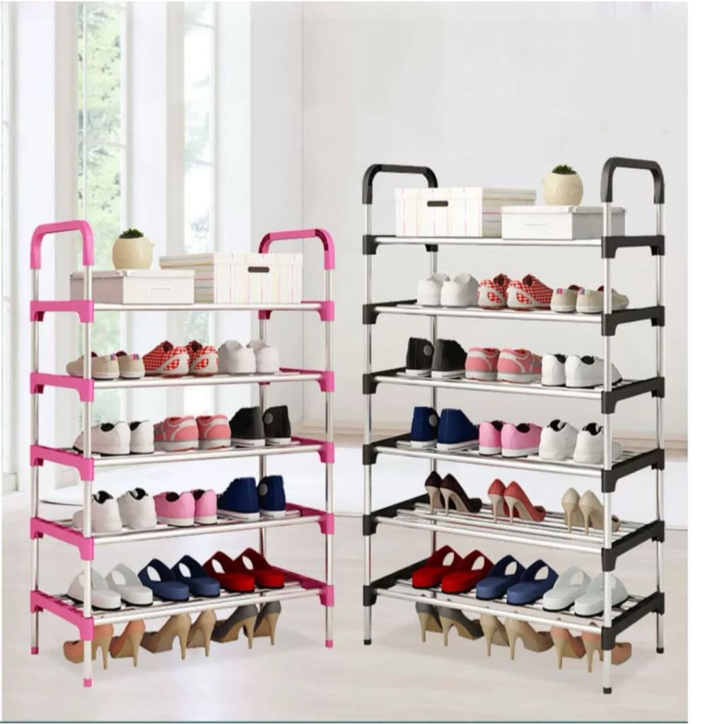 Sapateira Vertical 6 Prateleiras 18 Pares De Sapatos Calçados Aço Cromado Luxo Desmontável