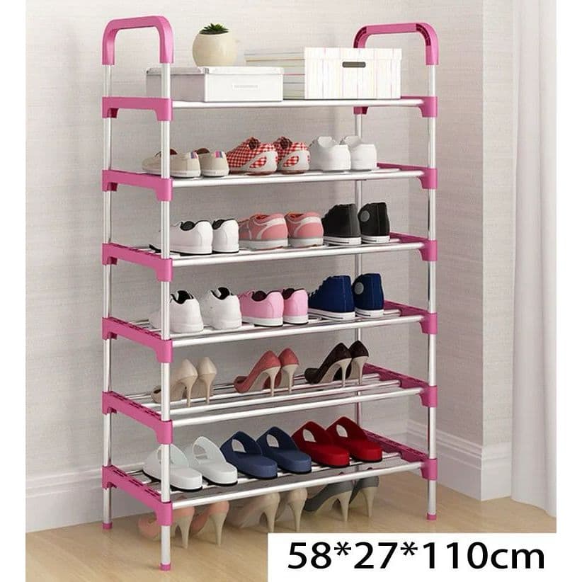 Sapateira Vertical 5 Prateleiras 15 Pares De Sapatos Calçados Aço Cromado Luxo Desmontável Colorido