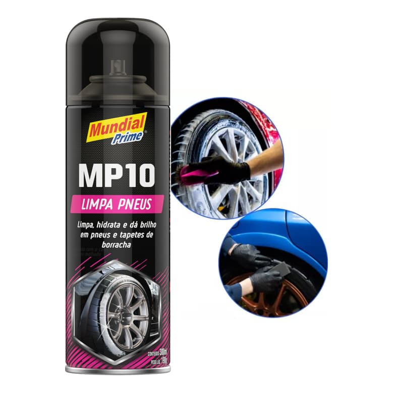 Limpa Pneu Spray Pretinho Revitaliza Hidrata Brilho Proteção