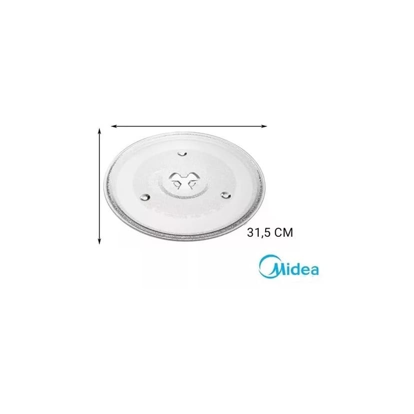 Prato Microondas Midea Compatível MTAE41 MTAE42 MTAS41 MTAS42 MTAG41 MTAG42 MTFB41 MTFB42 MTRS41-42