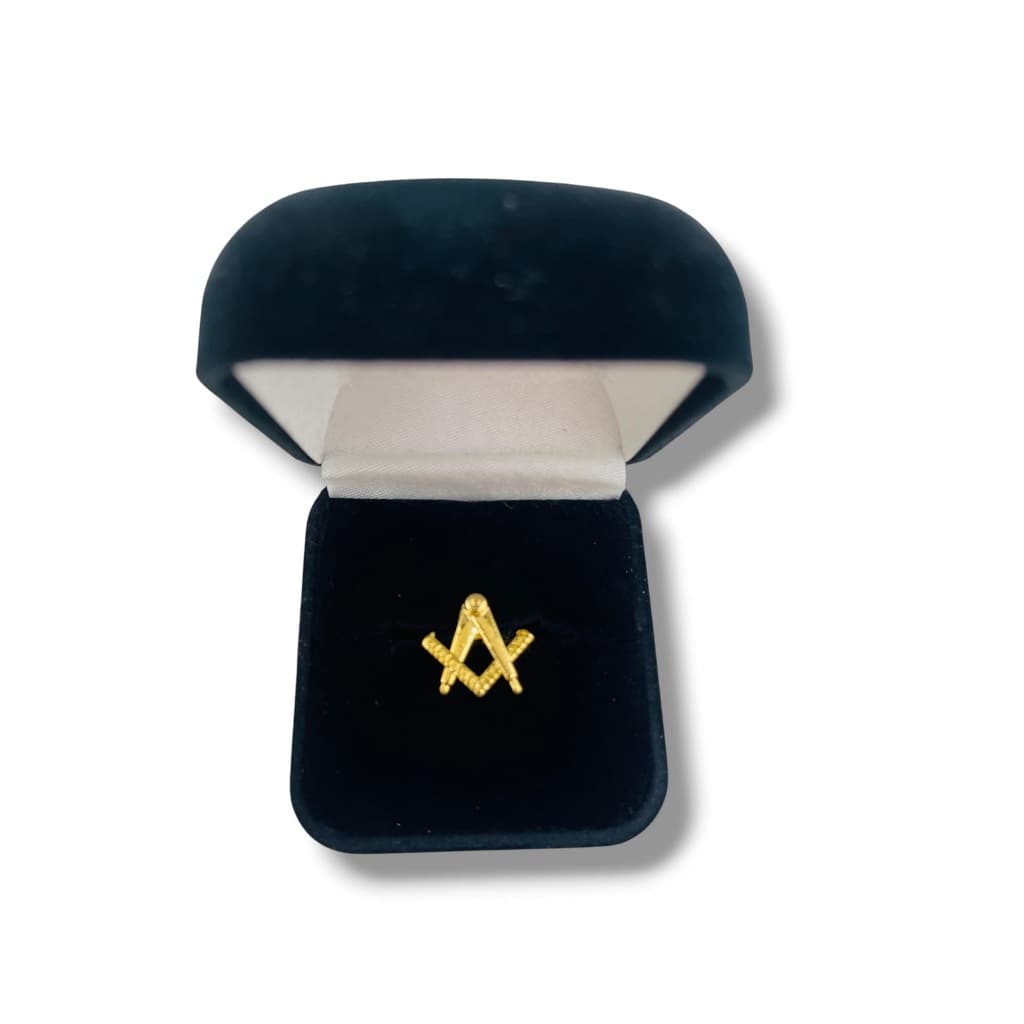 Pin Esquadro e Compasso dourado