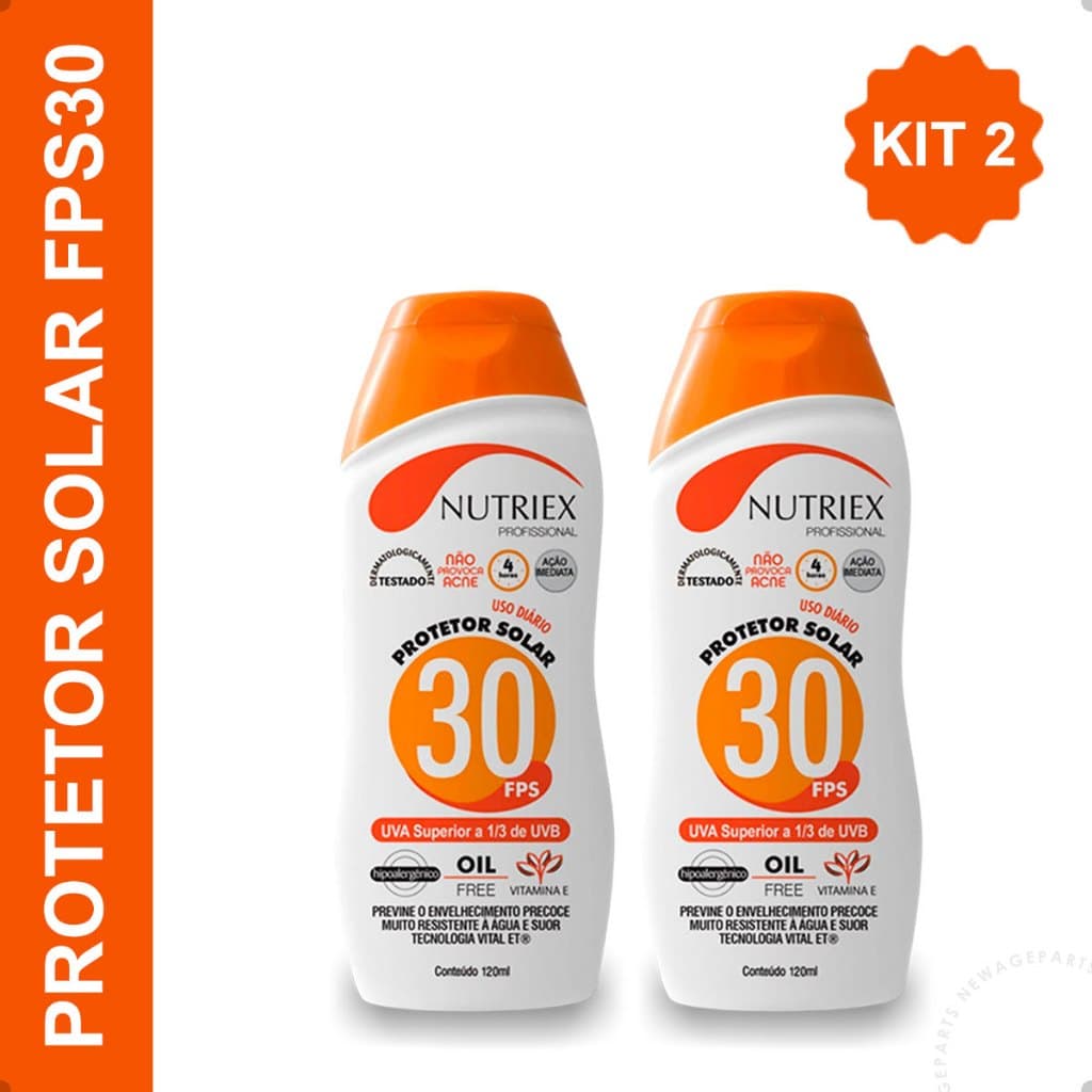 Kit 2 Protetor Solar FPS 30 Profissional Nutriex 120ml
