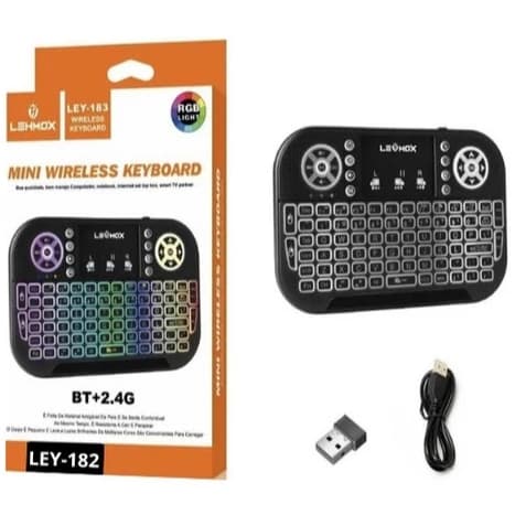 Mini Keyboard com Led para Smart TV lehmox ley-183