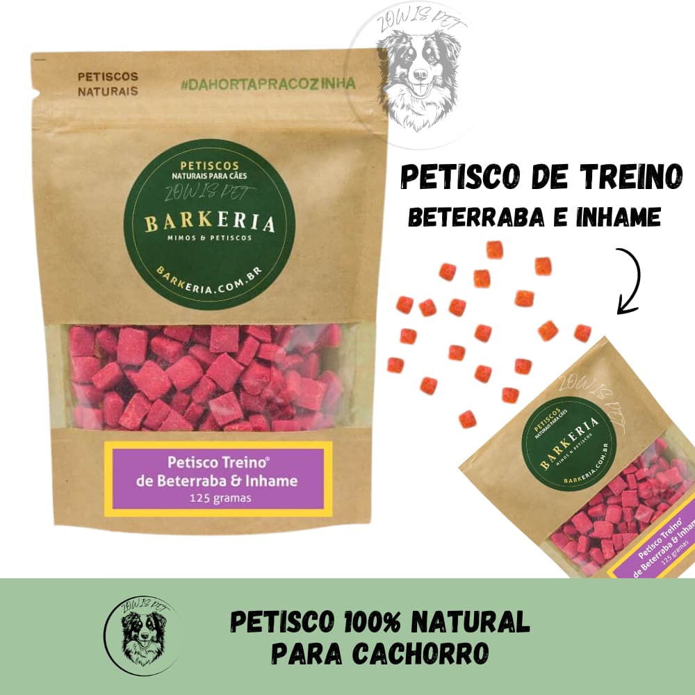 Mordedor Petisco Natural Pet de Treino Cães Beterraba e Inhame para Cachorro  - Barkeria