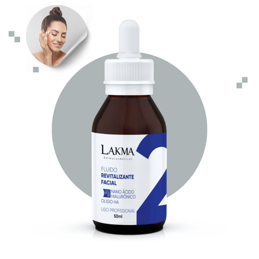 Fluido Revitalizante Facial Lakma 50ml Passo 2 Nano Ácido Hialurônico 10%