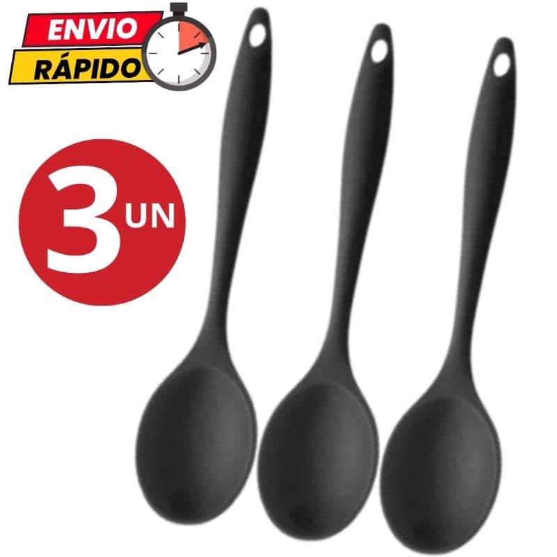 Kit Utensílios 3 Peças Colher de Arroz de Silicone Para Casa Cozinha Material Premium