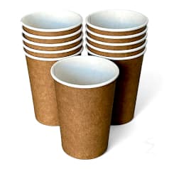 Kit com 75 Copos de Papel Kraft Biodegradáveis de 200ml para Bebidas Quentes ou Geladas - Sustentáveis e Práticos