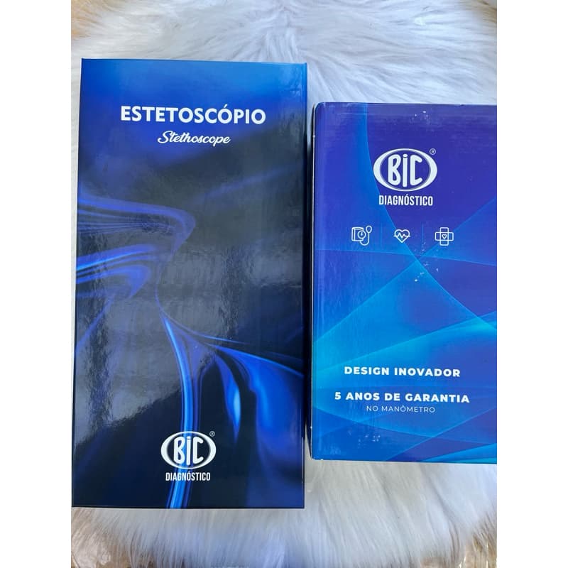 kit esfigmomanômetro e estetoscópio BIC preto Eternity