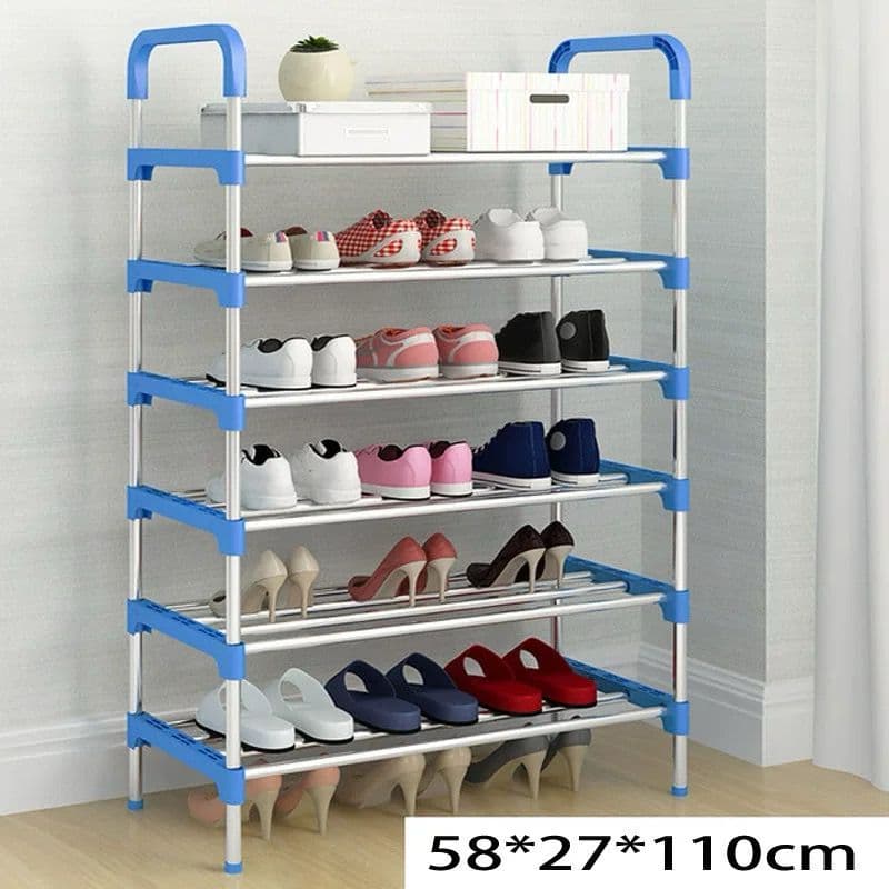 Sapateira Vertical 6 Prateleiras 18 Pares De Sapatos Calçados Aço Cromado Luxo Desmontável Colorido