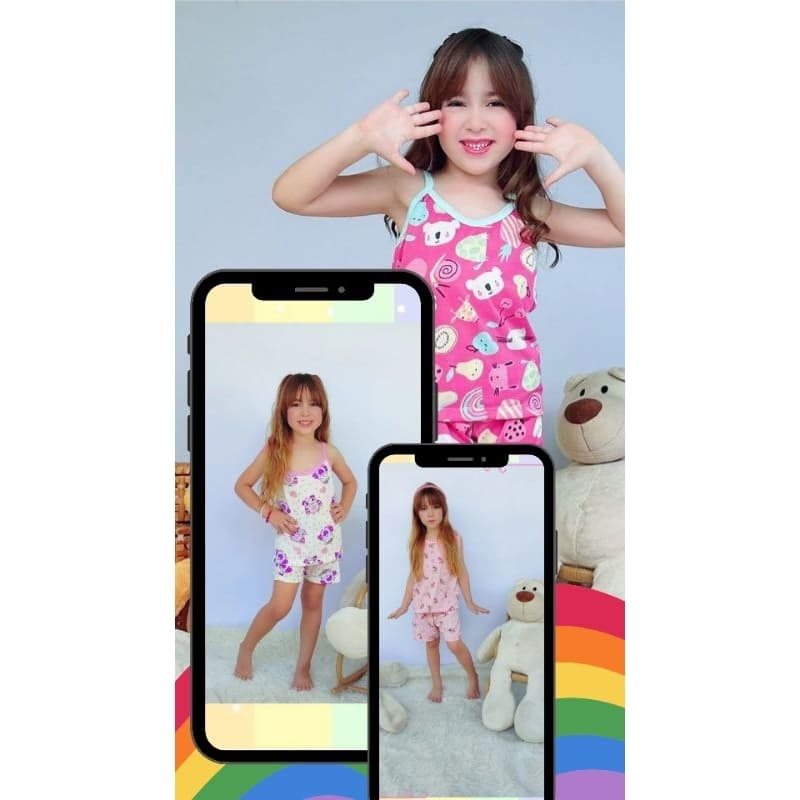 Pijama regata Infantil estampado,  Baby dool infantil Roupa de Frio menino e menina Roupa de dormir