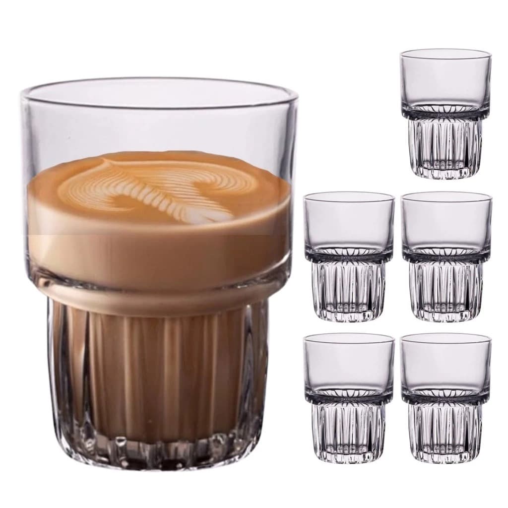 Kit 6 Copos Alto Empilhave 360ml 12x8cm Cor Transparente