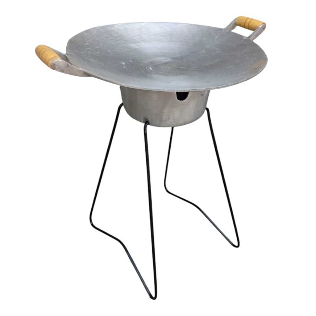 Suporte de Tacho/Disco - Fogareiro a Álcool + Tacho 60 x 45 cm em Alumínio Fundido com pés em ferro