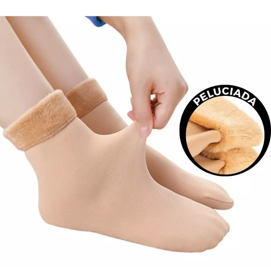 Kit 2 pares de meias/meias soquete térmica grossa flanelada inverno frio intenso