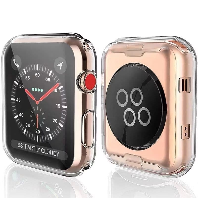 capa case TPU protetora para apple watch  silicone cor transparente 38/49