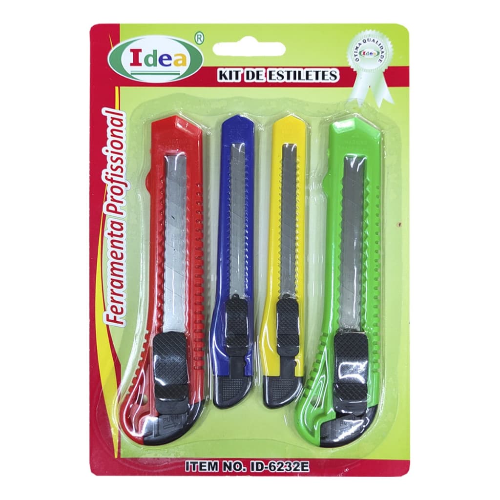 Kit 4 Estiletes Idea Profissional Com Trava - Idea