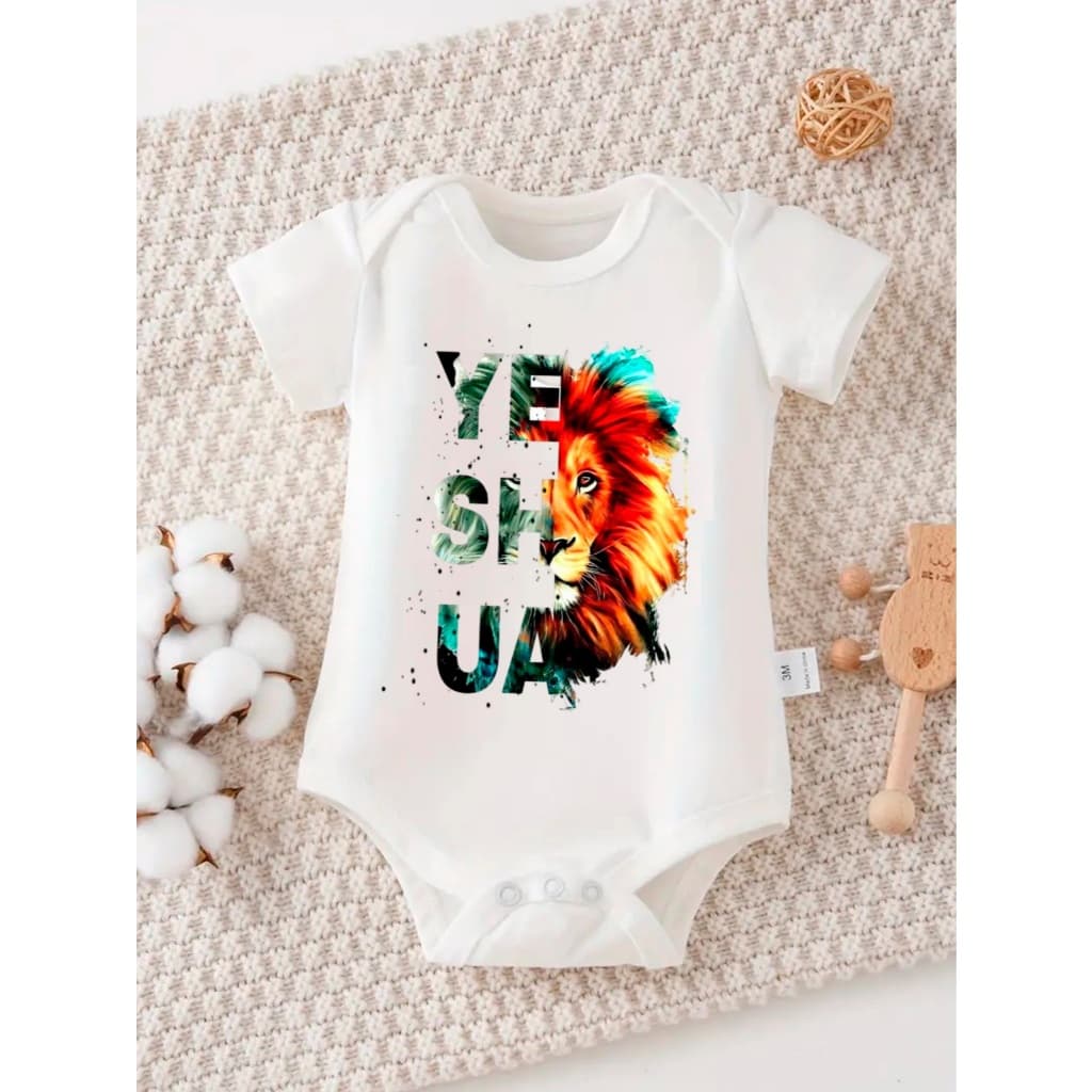 Body Bebê Algodão Barato Personalizado YESHUA Gospel em Algodão Macio e Leve Promoção FARMFUN
