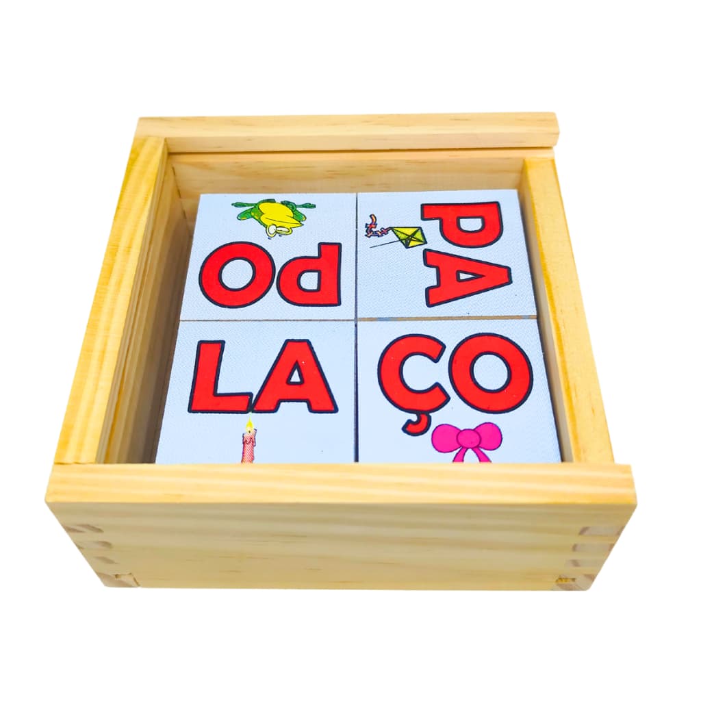 Jogo Educativo Memória Feito Em MDF 40 Peças Escolar Sílabas Crianças Menino Menina Divertido