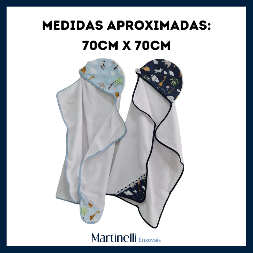 Toalha De Banho Para Bebê Felpuda Com Capuz Forrada De Fralda Varias Estampas Menino Menina
