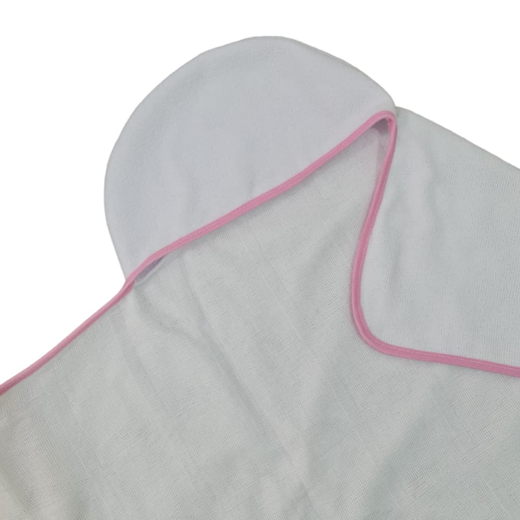 Toalha De Banho Para Bebe Com Capuz Forrada Com Fralda Lisa Com Viés Colorido