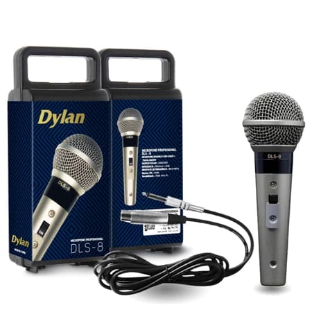 MICROFONE DINÂMICO DYLAN DLS-8 COM CABO +  ESPUMA - EXCELENTE QUALIDADE