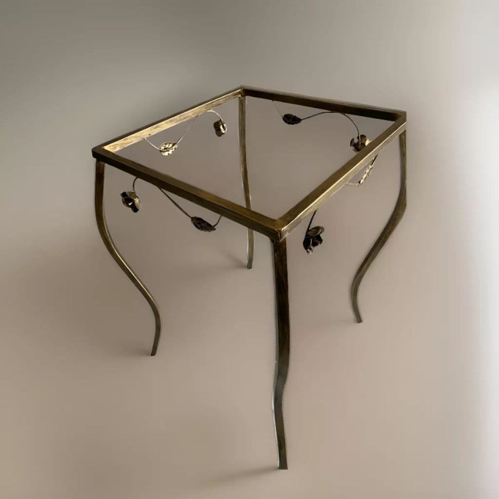 Mesa De Canto Decorativa Para Sala Sofa de Ferro Ouro Velho