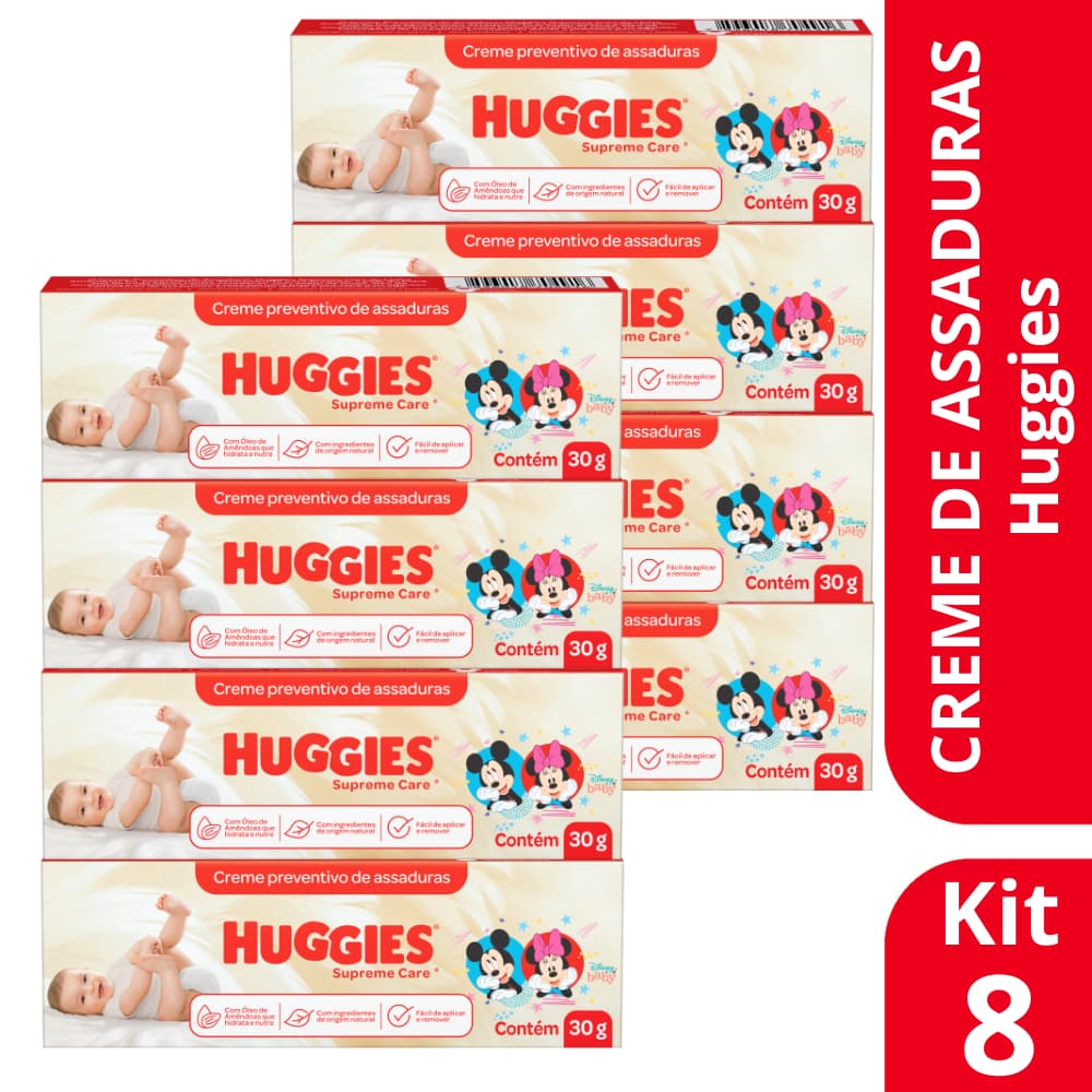 Kit 8 Pomada Para Assaduras Huggies Supreme Care 30g - Huggies