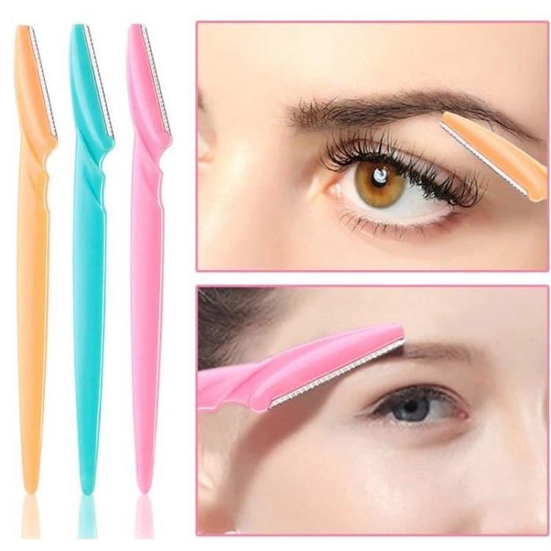 kit 3 Lâmina Navalha para Tirar Pelos Sobrancelha Busto Rosto Fan Nails
