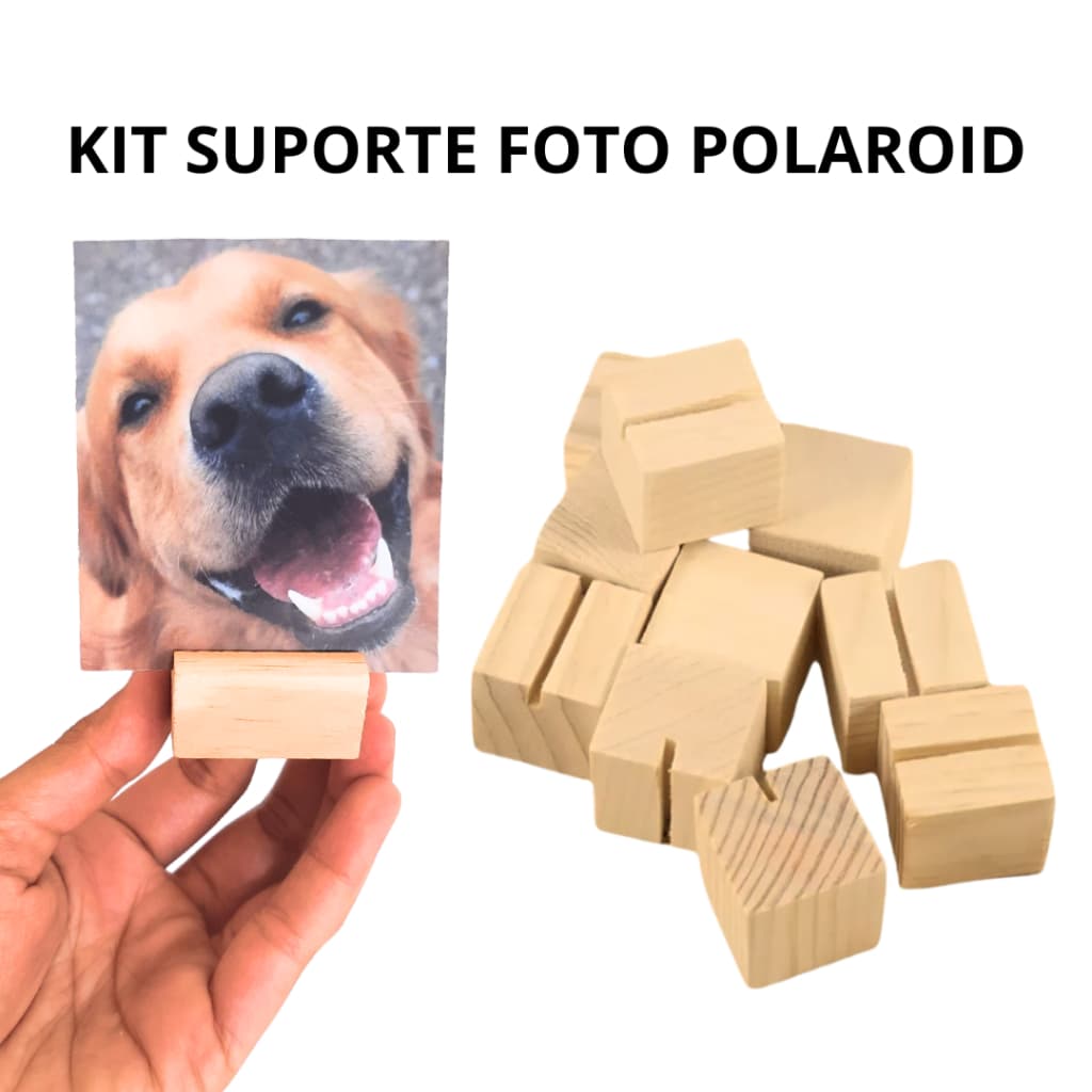Kit Mini Suporte Porta Retrato Madeira Foto Polaroid Decoração Lembrancinha Casamento Festa