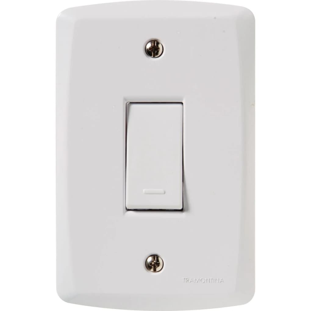 1 Interruptor Simples 10 A 250 V Tramontina Lux2 Branco Conjunto 4x2