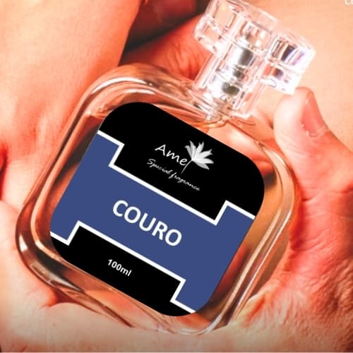 Perfume Conquistador Couro Masculino 100ml Amei Cosméticos, Aroma Floral Amadeirado Intenso