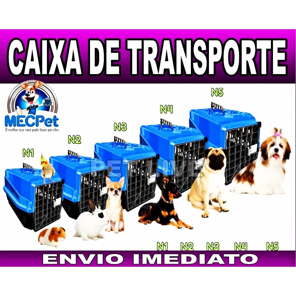 Caixa de Transporte Viagem Seguro Resistente com Alça para Cachorro Cães Gato Passáros Répteis.