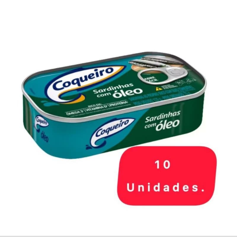 Kit 10 Und Sardinha Coqueiro Ao Óleo ou Molho de tomate 120g