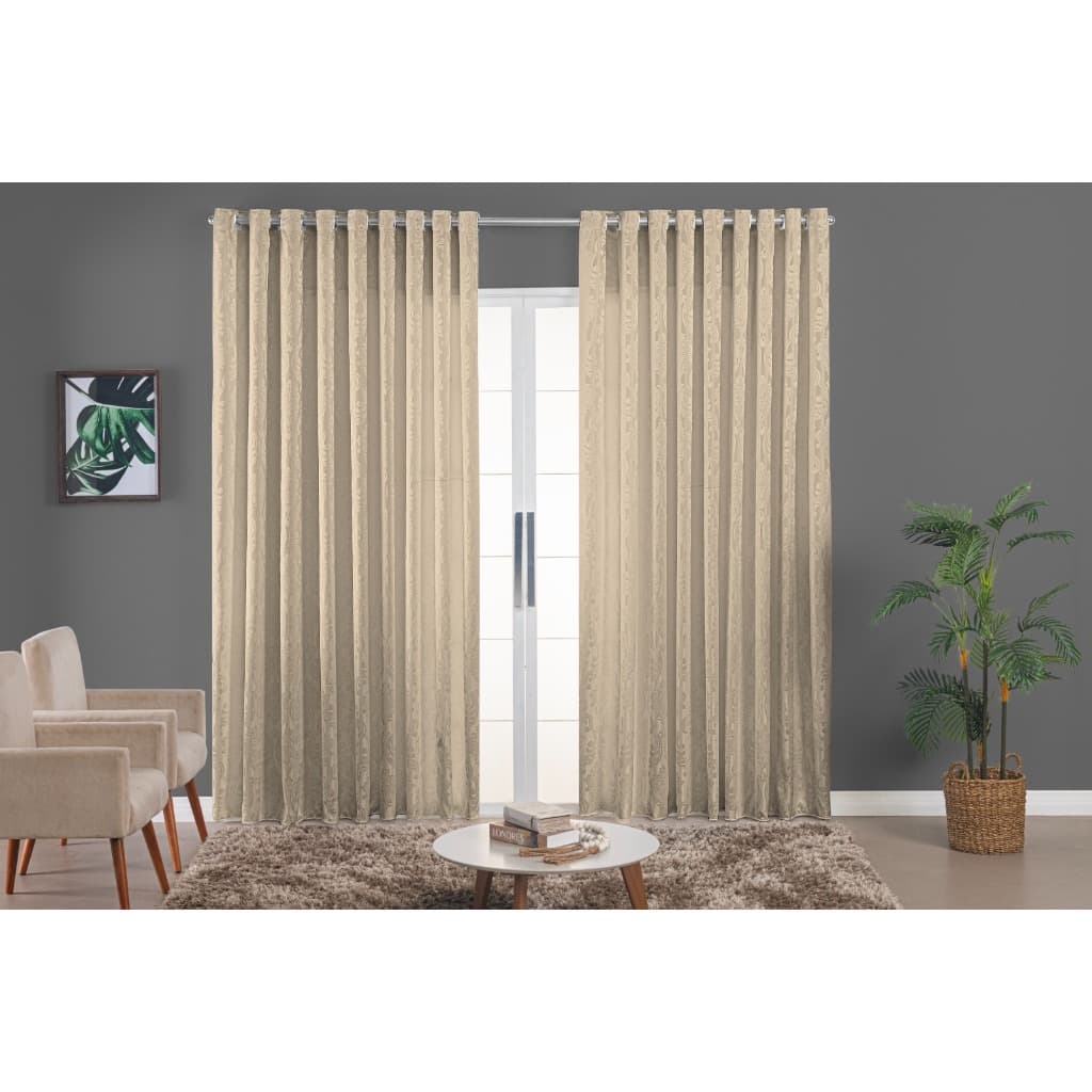 Cortina Jacquard Semi Blackout 2,80M x 2,00M para Sala e Quarto