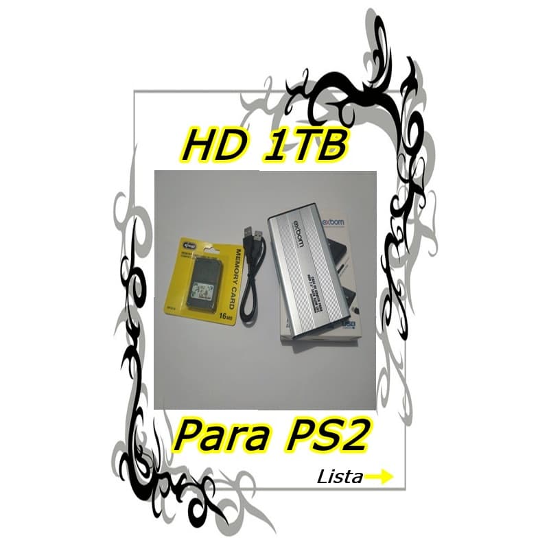 HD 1TB externo. ideal para usar no seu PS2.+ Memorycard