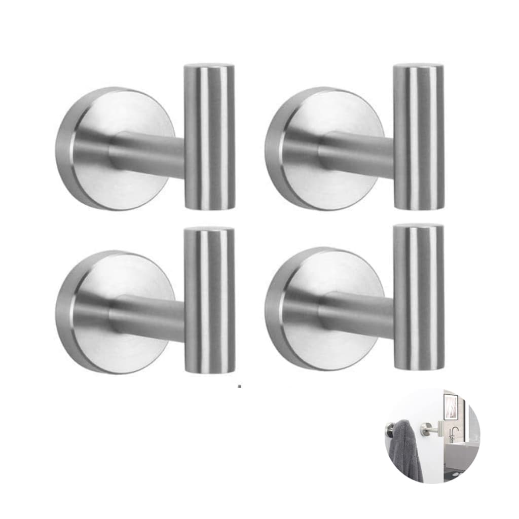 Kit 4 Ganchos De Toalha De Banho Para Banheiro Cozinha Luxo